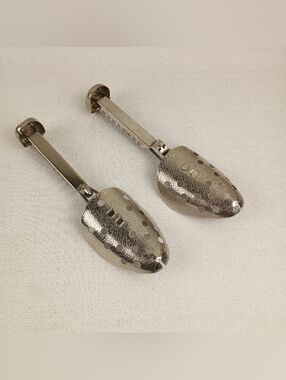 VTG EKCO Hammered Aluminum Metal Adjustable Shoe Tree Shaper Stretcher Pair
